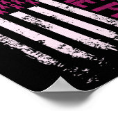 De Pink Ribbon Amerikaanse vlag Borstkanker Aware Poster (Hoek)