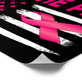 De Pink Ribbon Amerikaanse vlag Borstkanker Aware Poster (Hoek)