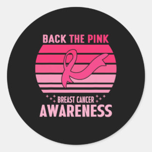 De Pink Ribbon Amerikaanse vlag Borstkanker Aware Ronde Sticker