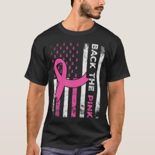 De Pink Ribbon Amerikaanse vlag Borstkanker Aware T-shirt