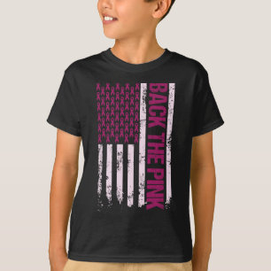 De Pink Ribbon Amerikaanse vlag Borstkanker Aware T-shirt