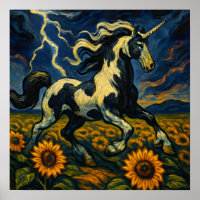 De pinto eenhoorn in een storm
