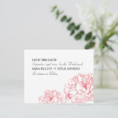 De pioen bewaart de Datum Save The Date (Staand voorkant)