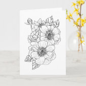 De Pioen van de anemoon kleurt het zelf Lege Groet Kaart (Gele Bloem)