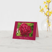 De pioen van de verjaardag notecard kaart (Gele Bloem)