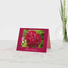 De pioen van de verjaardag notecard kaart