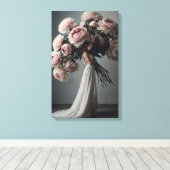 De pioenen canvas afdruk (Insitu (Houten vloer))