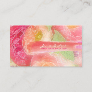 De pioenenboeketten van PixDezines/diy achtergrond Visitekaartje