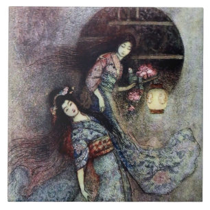 “De Pioenlantaarn” door Warwick Goble Tegeltje