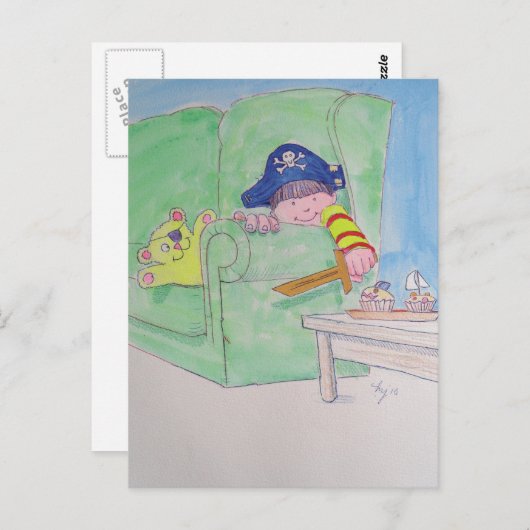 De piraat. briefkaart (Voorkant / Achterkant)