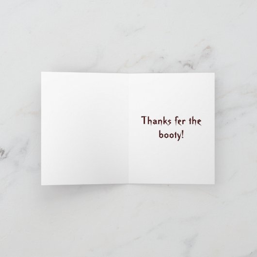 De piraat dankt u bedankkaart (Binnen)