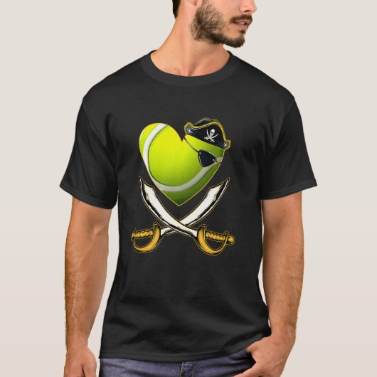 De  piraat Tennis hart met het T-shirt van het Pet (Voorkant)