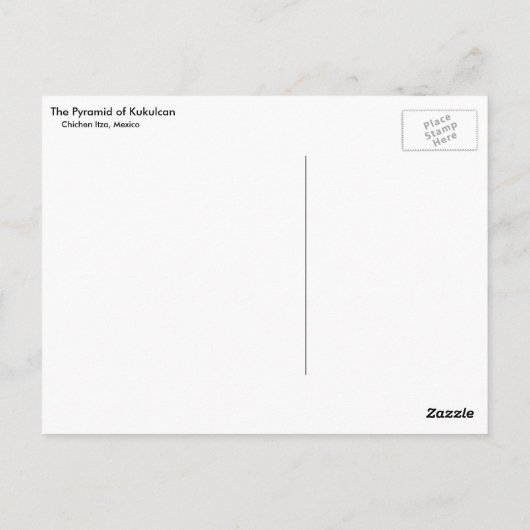 De piramide van Kukulcan 2 Briefkaart (Achterkant)