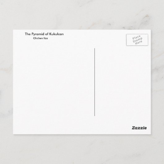 De piramide van Kukulcan Briefkaart (Achterkant)