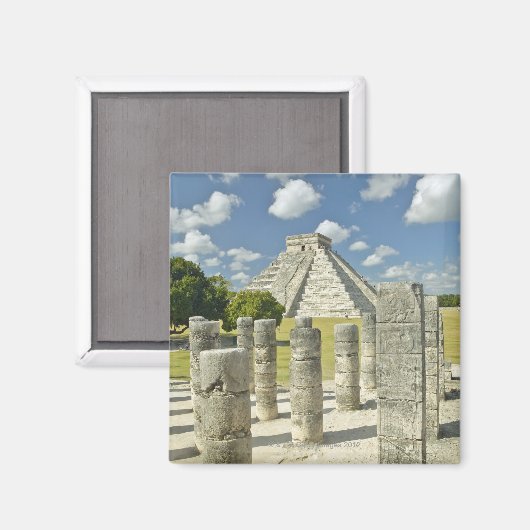 De piramide van Kukulkan Magneet (Voorkant / Achterkant)