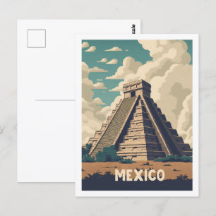 De Piramide van Mexico  Beroemde Reisplaats Briefkaart