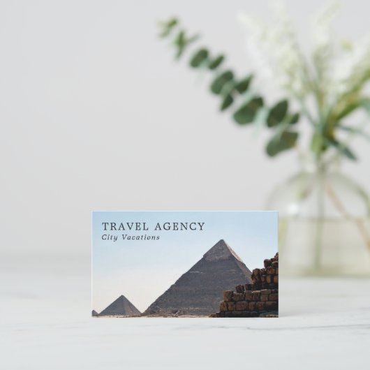 De piramiden van Giza, Caïro, reisagent Visitekaartje (Staand voorkant)