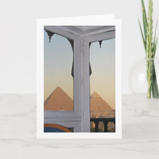 De piramides van Gizeh vanuit Hotel Pyramisa Kaart (Voorkant)