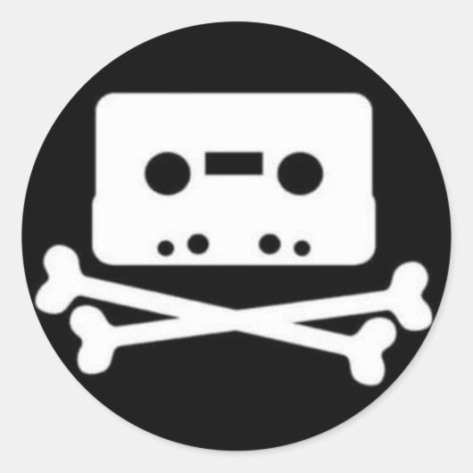 DE PIRATE BAY TAPE LOGO RONDE STICKER (Voorkant)