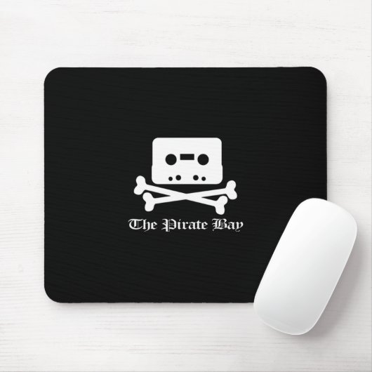 De Pirate Bay White Crossbone Logo Muismat (Met muis)