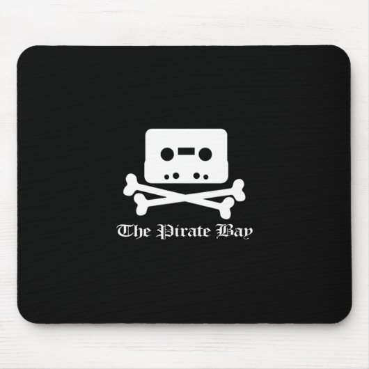 De Pirate Bay White Crossbone Logo Muismat (Voorkant)