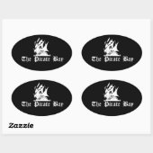 De piratenbaai ovale sticker (Vel)