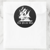 De piratenbaai ronde sticker (Tas)
