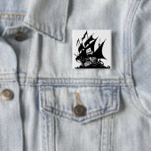 De piratenbaai vierkante button 5,1 cm (In situ)