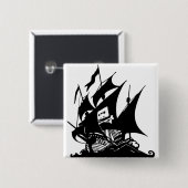 De piratenbaai vierkante button 5,1 cm (Voorkant /achterkant)