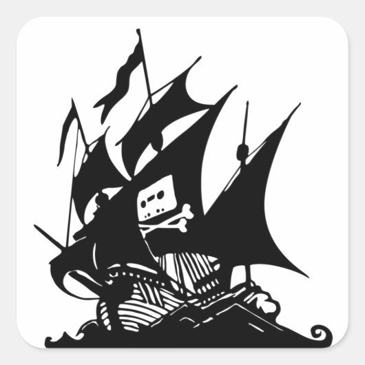 De piratenbaai vierkante sticker (Voorkant)