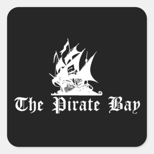 De piratenbaai vierkante sticker (Voorkant)