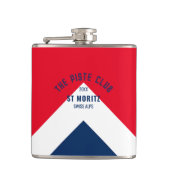 De Piste Club Red Navy Peak Custom Winter Ski Heupfles (Voorkant)