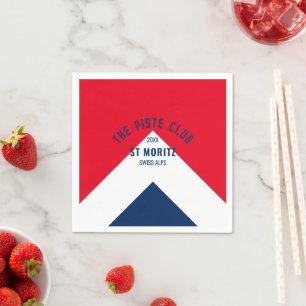 De Piste Club Rode Marine Custom Winter Ski Servet