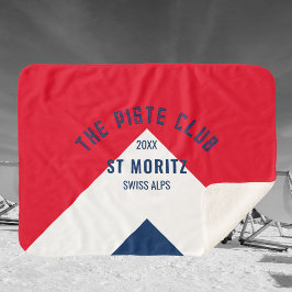 De Piste Club Rode Marine Custom Winter Ski Sherpa Deken