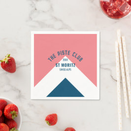 De Piste Club Roze Blauw Custom Winter Ski Servet