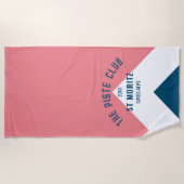 De Piste Club Roze Blauw Peak Custom Winter Ski Strandlaken (Voorkant)