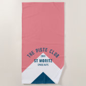De Piste Club Roze Blauw Peak Custom Winter Ski Strandlaken (Voorkant)