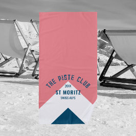 De Piste Club Roze Blauw Peak Custom Winter Ski Strandlaken