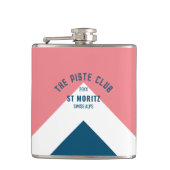 De Piste Club Roze Blauwe Piek Custom Winter Ski Heupfles (Voorkant)