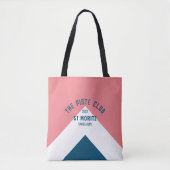 De Piste Club Roze Wit Blauw Peak Custom Ski Tote Bag (Voorkant)