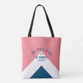 De Piste Club Roze Wit Blauw Peak Custom Ski Tote Bag (Achterkant)
