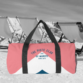 De Piste Club Roze Wit Blauw Piek Monogram Ski Plunjezak