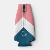 De Piste Club Roze Wit Blauw Piek Winter Ski Flesjeskoeler (Achterkant)