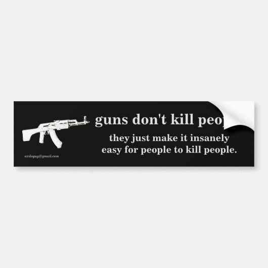 de pistolen doden geen mensen… bumpersticker (Voorkant)