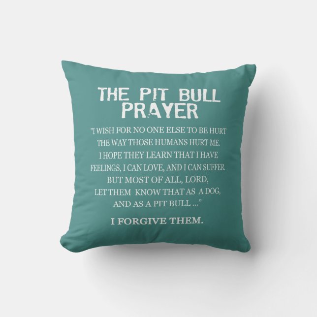 De Pit Bull Prayer Kussen (Voorkant)