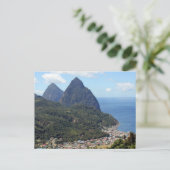 De Pitons en Soufriere Briefkaart (Staand voorkant)