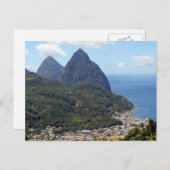 De Pitons en Soufriere Briefkaart (Voorkant / Achterkant)