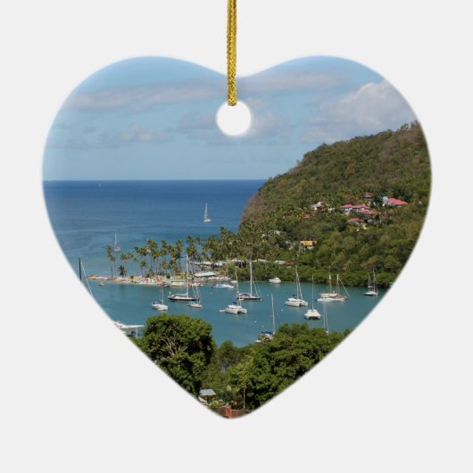 De Pitons en Soufriere Keramisch Ornament (Achterkant)