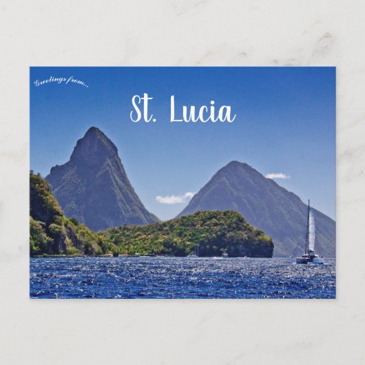 De Pitons in St Lucia Briefkaart (Voorkant)