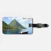 De Pitons op Saint Lucia Bagagelabel (Achterkant horizontaal)